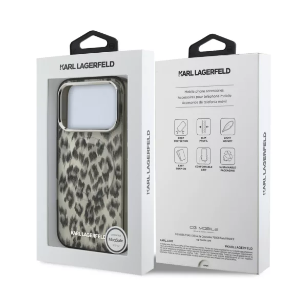Karl Lagerfeld Leopard MagSafe - iPhone 17 Pro tok - Barna 