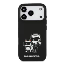   Karl Lagerfeld Liquid Silicone Sketch MagSafe - iPhone 17 Pro tok - Fekete