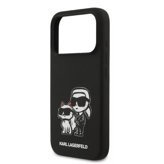 Karl Lagerfeld Liquid Silicone Sketch MagSafe - iPhone 17 Pro tok - Fekete