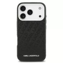   Karl Lagerfeld Grained Repeated Logo MagSafe - iPhone 17 Pro tok - Fekete