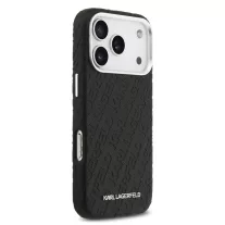   Karl Lagerfeld Grained Repeated Logo MagSafe - iPhone 17 Pro tok - Fekete