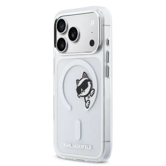 Karl Lagerfeld Choupette Peekaboo MagSafe - iPhone 17 Pro tok - Átlátszó