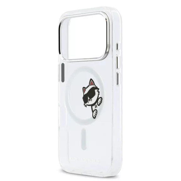 Karl Lagerfeld Choupette Peekaboo MagSafe - iPhone 17 Pro tok - Átlátszó