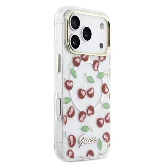 Guess Glitter Cherry MagSafe - iPhone 17 Pro tok - Mintás