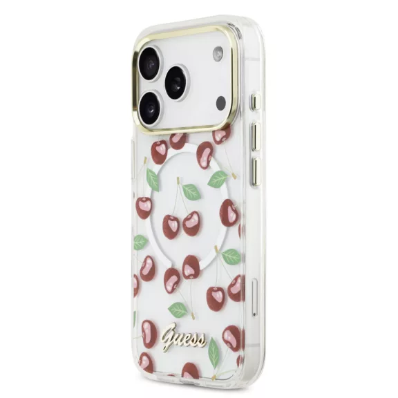 Guess Glitter Cherry MagSafe - iPhone 17 Pro tok - Mintás