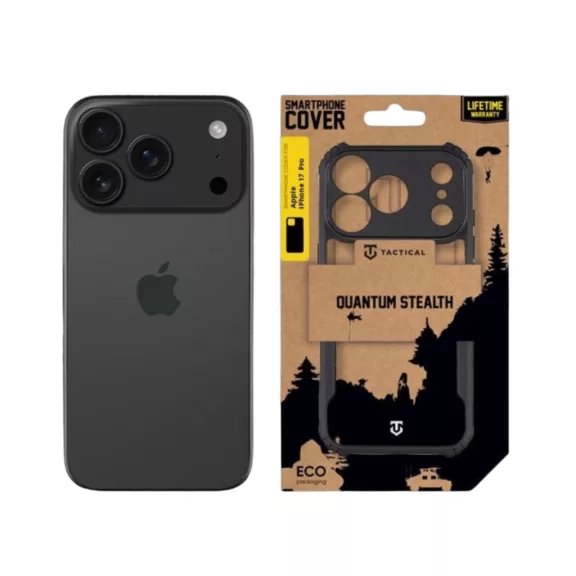 Tactical Quantum stealth - iPhone 17 Pro tok - fekete/átlátszó