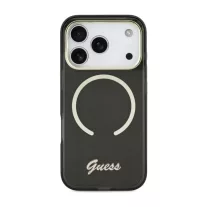 Guess Script Metal MagSafe - iPhone 17 Pro tok - Fekete