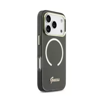 Guess Script Metal MagSafe - iPhone 17 Pro tok - Fekete