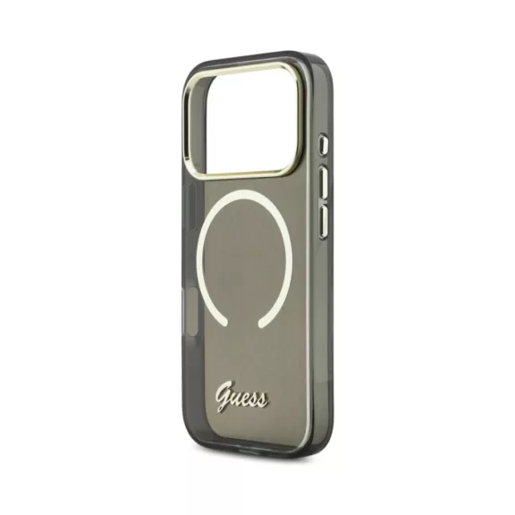Guess Script Metal MagSafe - iPhone 17 Pro tok - Fekete