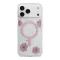 Guess Resin Flowers Glitter MagSafe - iPhone 17 Pro tok - Rózsaszín