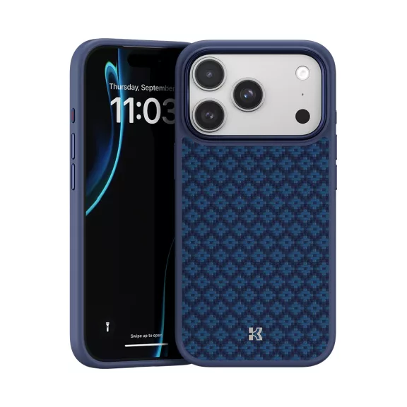 Benks Armor Pro Grid 600D Kevlar MagSafe iPhone 17 Pro tok kék