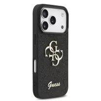   Guess Fixed Glitter 4G Metal Logo - iPhone 17 Pro Max tok - Fekete