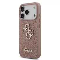  Guess Fixed Glitter 4G Metal Logo - iPhone 17 Pro Max tok - Rózsaszín