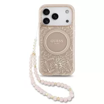   Guess Flowers Allover Strap MagSafe - iPhone 17 Pro Max tok - Rózsaszín