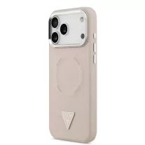   Guess Leather Triangle Logo MagSafe - iPhone 17 Pro Max tok - Rózsaszín
