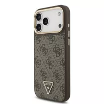   Guess 4G Strass Triangle Logo Gold Frame MagSafe - iPhone 17 Pro Max tok - Barna