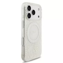   Guess Flowers Allover Strap MagSafe - iPhone 17 Pro Max  tok - Fehér