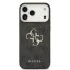 Guess Leather 4G Metal Logo Gold Frame - iPhone 17 Pro Max tok - Fekete