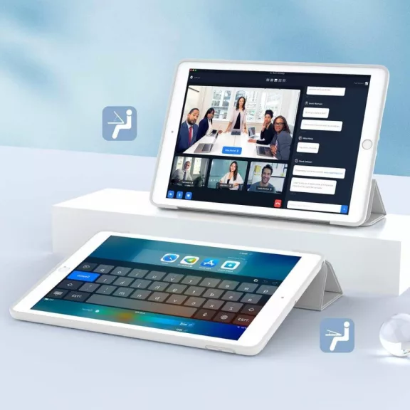 iPad Classic tok fedlappal – 7/8/9 10.2" – szürke