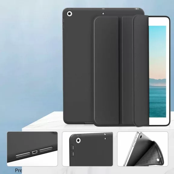 iPad Classic tok fedlappal – 7/8/9 10.2" – fekete