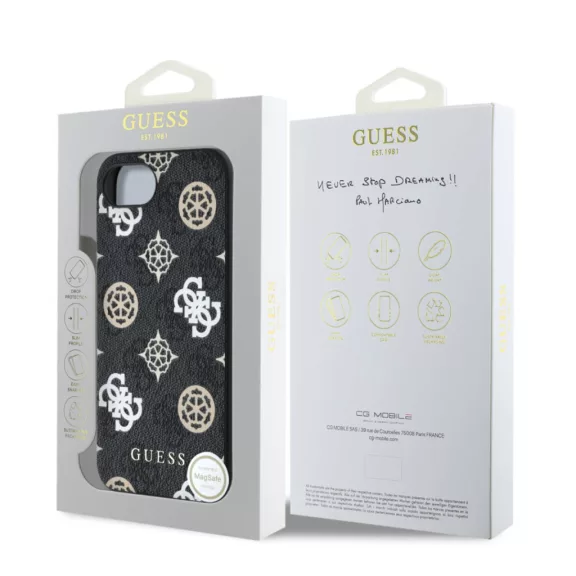 Guess 4G Peony MagSafe - iPhone 16e / 17e tok - Fekete