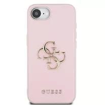   Guess Grained 4G Metal Logo - iPhone 16e / 17e tok - Rózsaszín