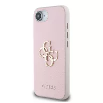   Guess Grained 4G Metal Logo - iPhone 16e / 17e tok - Rózsaszín