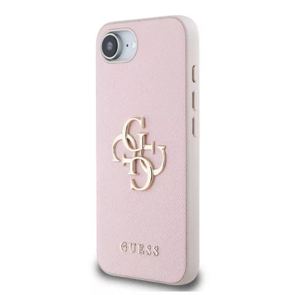 Guess Grained 4G Metal Logo - iPhone 16e / 17e tok - Rózsaszín