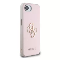   Guess Grained 4G Metal Logo - iPhone 16e / 17e tok - Rózsaszín