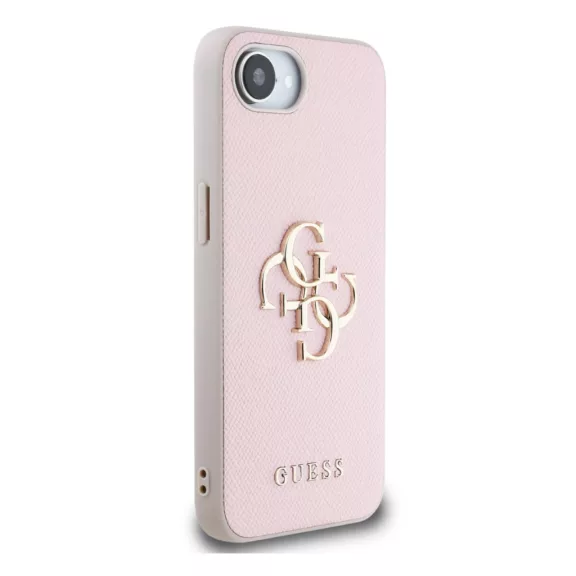 Guess Grained 4G Metal Logo - iPhone 16e / 17e tok - Rózsaszín