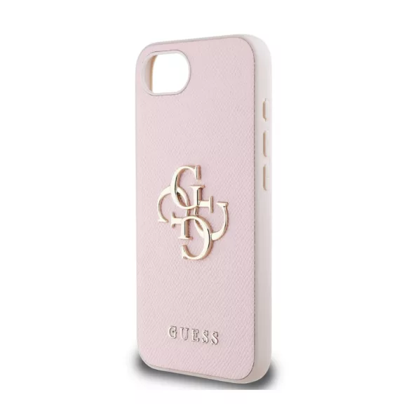 Guess Grained 4G Metal Logo - iPhone 16e / 17e tok - Rózsaszín