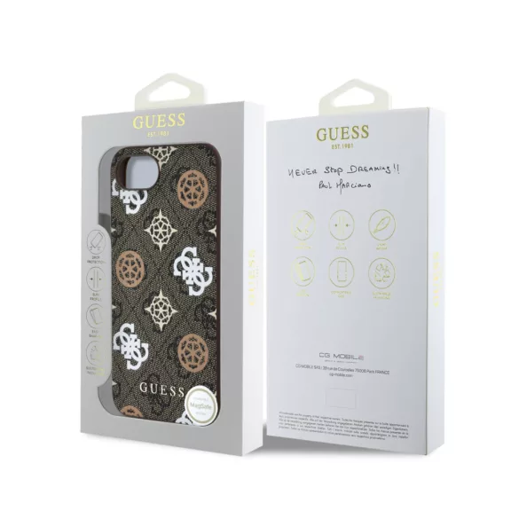 Guess 4G Peony MagSafe - iPhone 16e / 17e tok - Barna