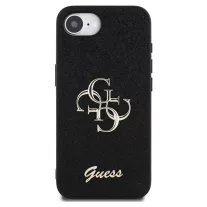   Guess Fixed Glitter 4G Metal Logo - iPhone 16e / 17e tok - Fekete