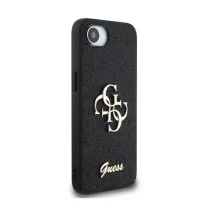   Guess Fixed Glitter 4G Metal Logo - iPhone 16e / 17e tok - Fekete