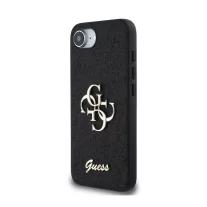   Guess Fixed Glitter 4G Metal Logo - iPhone 16e / 17e tok - Fekete