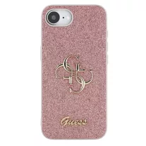   Guess Fixed Glitter 4G Metal Logo - iPhone 16e / 17e tok - Rózsaszín