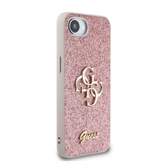 Guess Fixed Glitter 4G Metal Logo - iPhone 16e / 17e tok - Rózsaszín