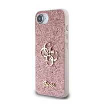   Guess Fixed Glitter 4G Metal Logo - iPhone 16e / 17e tok - Rózsaszín