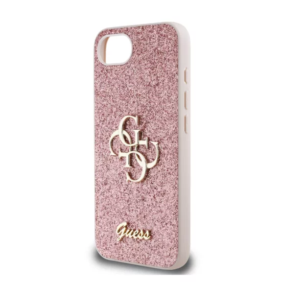 Guess Fixed Glitter 4G Metal Logo - iPhone 16e / 17e tok - Rózsaszín