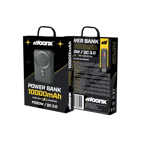  MOONX MP03 MagSafe Powerbank 10.000mAh 22.5W - Fekete