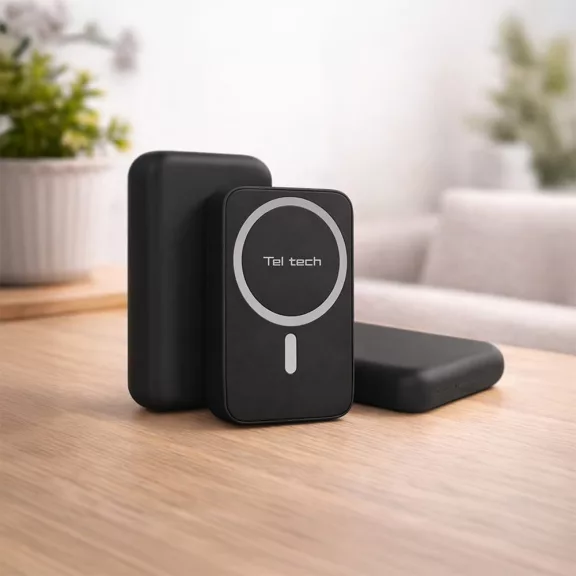 Teltech MagSafe kompatibilis powerbank 10000mAh 15W Fekete