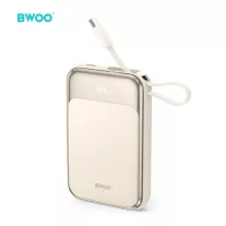   BWOO P80 mágneses powerbank 10000mAh 20W kábellel és kijelzővel arany