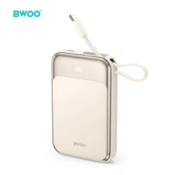   BWOO P80 mágneses powerbank 10000mAh 20W kábellel és kijelzővel arany