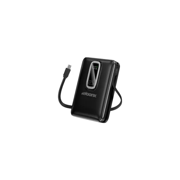 MOONX MP04 MagSafe Powerbank 20.000mAh 22.5W Beépített USB-C Kábellel - Fekete