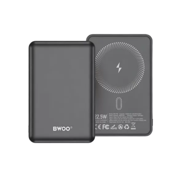BWOO BO-P82 mágneses powerbank 10000 mAh 22.5W – Grafitszürke