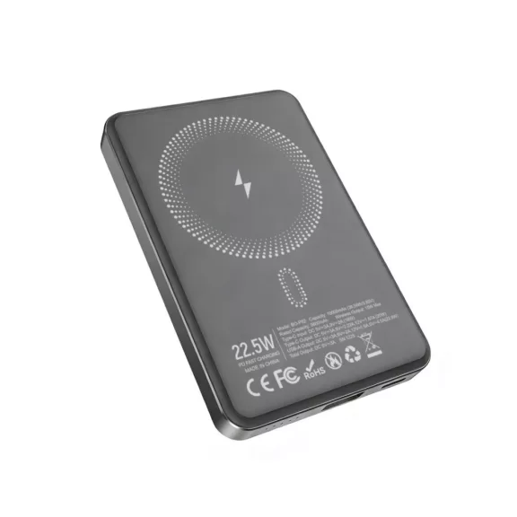 BWOO BO-P82 mágneses powerbank 10000 mAh 22.5W – Grafitszürke