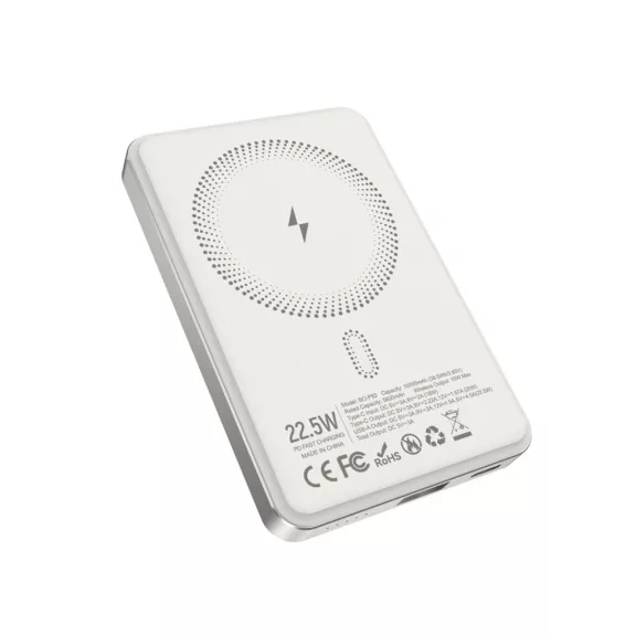 BWOO BO-P82 mágneses powerbank 10000 mAh 22.5W – Ezüstszürke