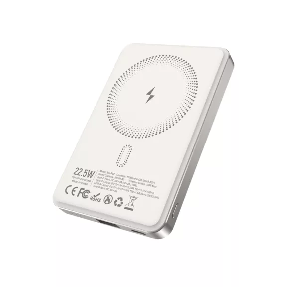 BWOO BO-P82 mágneses powerbank 10000 mAh 22.5W – Ezüstszürke