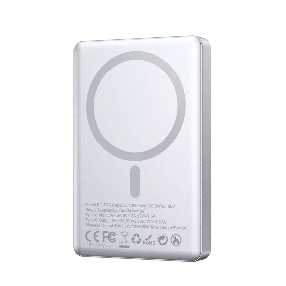 BWOO P76 ultra vékony MagSafe powerbank 10000 mAh 20W