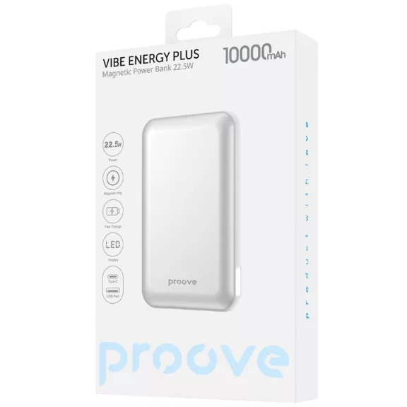 Proove Vibe Energy Plus 22.5W 10000mAh MagSafe powerbank - Fehér